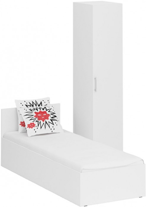 Кровать 0800 + Пенал Стандарт, белый