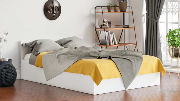 Мори Кровать 1400, цвет белый, ШхГхВ 143,5х203,5х70 см., сп.м. 1400х2000 мм., без матраса, основание есть