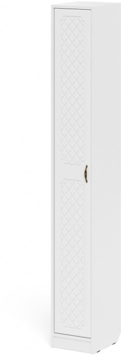 Прихожая П-6-350 Пенал, белая шагрень/фасады МДФ белое дерево фрезеровка ромб