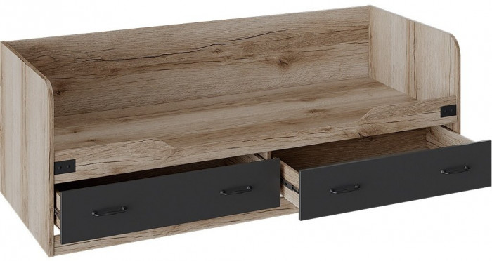 Окланд ТД-324.12.01 Кровать с ящиками (Фон Черный/Дуб Делано)