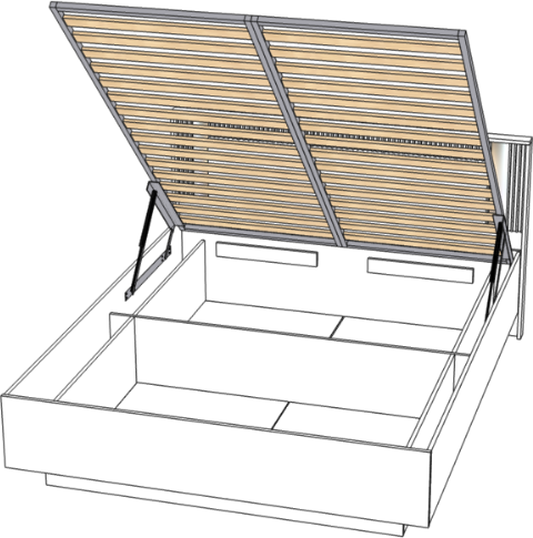 Кровать KING-SIZE 180х200 "Харди" с ПМ - Белый текстурный/Ясень белый
