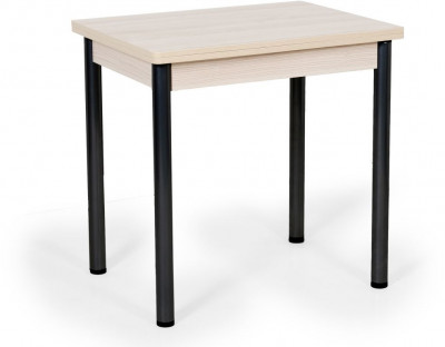 Стол поворотно-раскладной Ирис ясень шимо светлый/черный муар