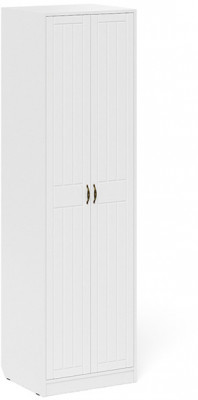 Прихожая П-6 Шкаф, цвет белая шагрень/фасады МДФ белое дерево фрезеровка прованс, ШхГхВ 60х50х210 см.