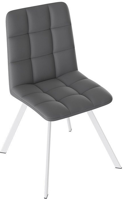 Бруно Стул (паук Т2) (Черный муар матовый/Кожзам Серый)