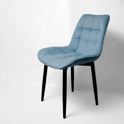 Стул &quot;Бостон&quot; черный матовый Томми 21 серо-голубой