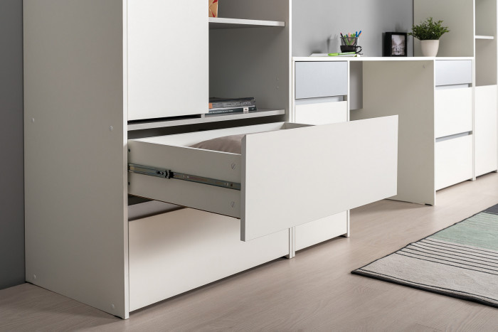 Торонто Компоновка № 04, белый шагрень/стальной серый