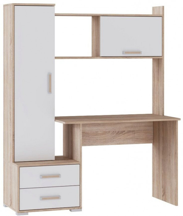 Компьютерный стол Квартет-9 дуб сонома/белый