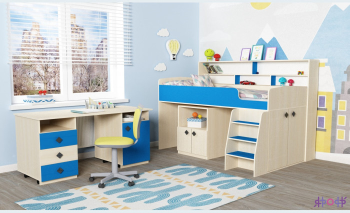 Кровать-чердак Малыш 5 (Винтерберг/Лайм)