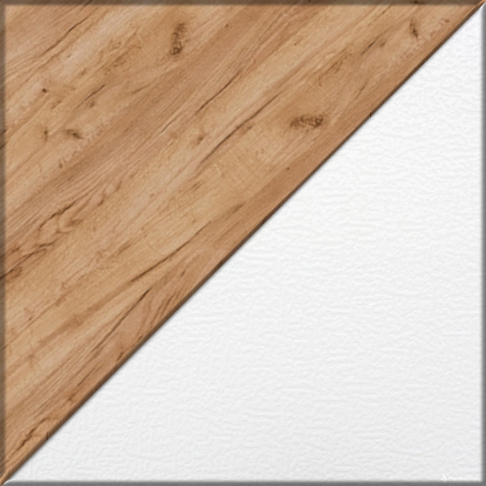 Лидер-8 Стол + Тумба МД 3.16 + Пенал МД 23Б, белый шагрень/крафт золото