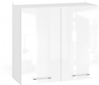 Кухня Мебель--24 ШВ800 Шкаф 80 см., цвет корпус белый/фасад МДФ белый глянец, ШхГхВ 80х32х72 см.