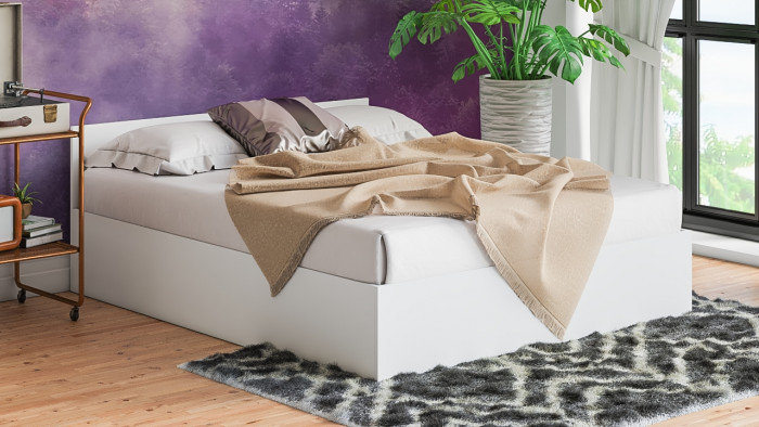 Мори Кровать 1600, цвет белый, ШхГхВ 163,5х203,5х70 см., сп.м. 1600х2000 мм., без матраса, основание есть