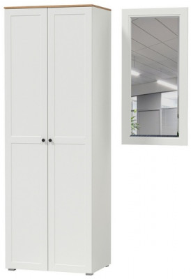 Остин Прихожая 07, белый шагрень/дуб крафт золотой