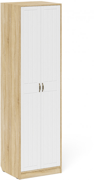 Прихожая П-6 Компоновка № 18, дуб сонома/фасады МДФ белое дерево фрезеровка прованс