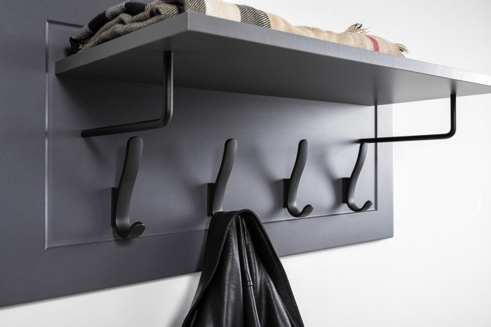 Остин Прихожая 46, цвет серый графит/дуб крафт золотой, ШхГхВ 240х54,3х229,6 см., универсальная сборка