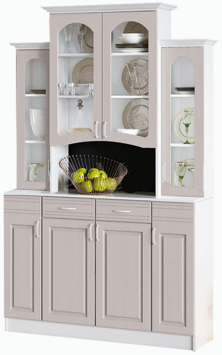 Буфет Констанция 4-х створчатый (Белый матовый / голубой)