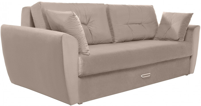 Диван-кровать Амстердам Люкс, 160х195, еврокнижка, пружинный блок, велюр, бежевый