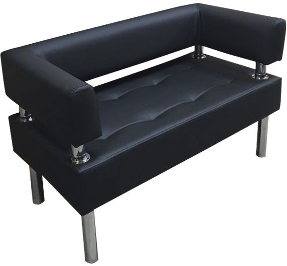 Диван Бизнес 200, экокожа, черный