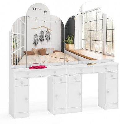 Два туалетных столика Трельяжа МД №2, белый шагрень