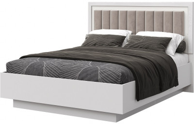 Кровать KING-SIZE 180х200 "Харди-1" с ПМ - Белый текстурный/Ясень белый