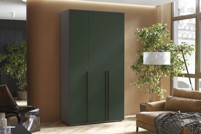 Норд Шкаф 3-х створчатый 1200, Графит/Изумрудный