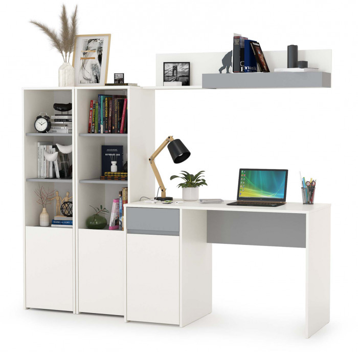 Торонто Компоновка № 06, белый шагрень/стальной серый