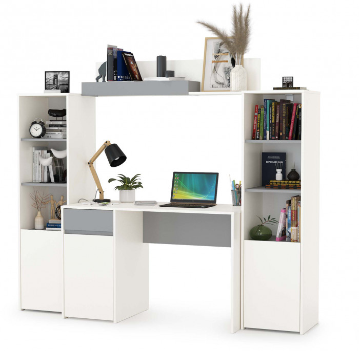 Торонто Компоновка № 06, белый шагрень/стальной серый