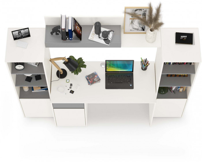 Торонто Компоновка № 06, белый шагрень/стальной серый