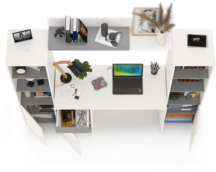 Торонто Компоновка № 06, белый шагрень/стальной серый