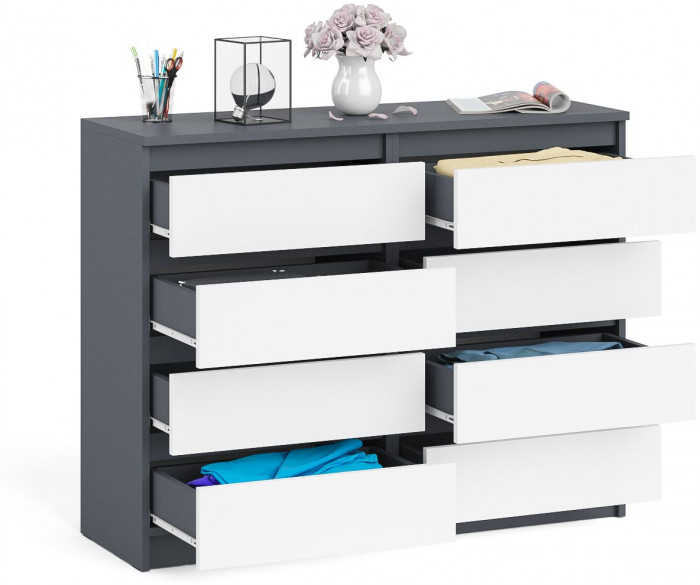 Мори Комод МК1200.8, графит/белый
