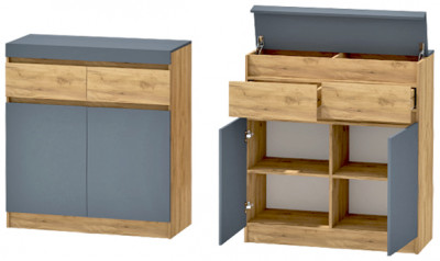 Иннэс-10 Комод, Дуб Крафт Золотой\Графит