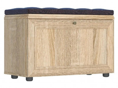 Оскар 7А Тумба для обуви, сонома/к/з черно-коричневый