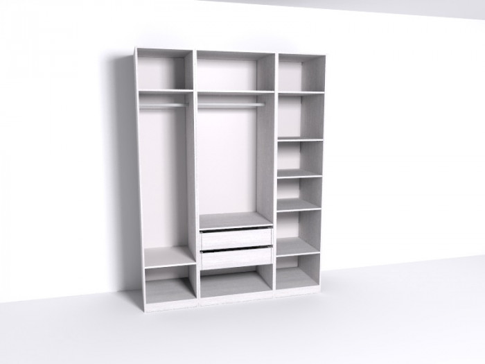 Гардеробная Рум. Комплект 4.1 без фасадов, ясень