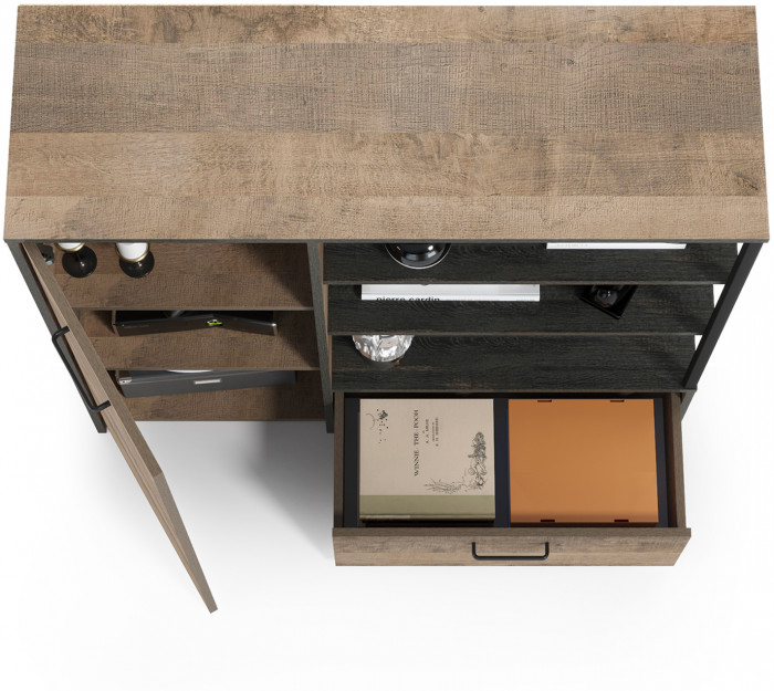 Трувор 13.307.01 N Комод, цвет дуб гранж песочный/интра, ШхГхВ 109х36,9х106,9 см., универсальная сборка