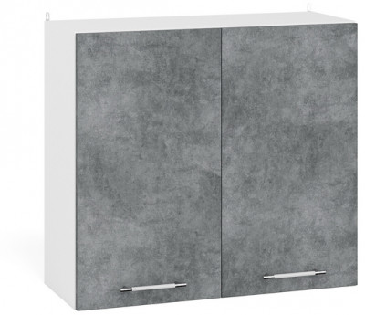 Кухня Мебель--24 ШВ800 Шкаф 80 см., цвет корпус белый/фасад МДФ бетон лофт графит, ШхГхВ 80х32х72 см.