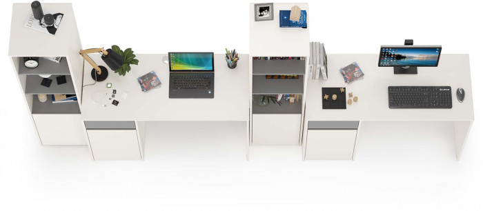 Торонто Компоновка № 07, белый шагрень/стальной серый