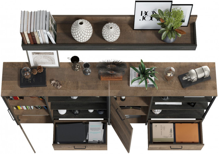 Трувор Гостиная 001, дуб гранж песочный/интра