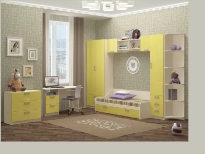 Модульная детская Юниор-7 МДФ (композиция 2)