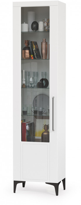 Валенсия Гостиная № 061, цвет ЛДСП белый шагрень/МДФ белый шагрень, ШхГхВ 272,2х38,3х225,2 см., ниша для ТВ 133х38х117 см., универсальная сборка