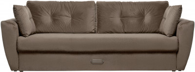 Диван еврокнижка Амстердам 160 ЛЮКС 06 ВЕЛЮР КОРИЧНЕВЫЙ НПБ