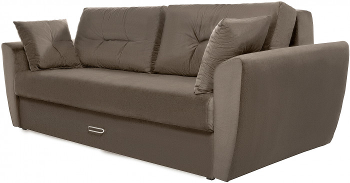 Диван еврокнижка Амстердам 160 ЛЮКС 06 ВЕЛЮР КОРИЧНЕВЫЙ НПБ