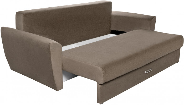 Диван еврокнижка Амстердам 160 ЛЮКС 06 ВЕЛЮР КОРИЧНЕВЫЙ НПБ