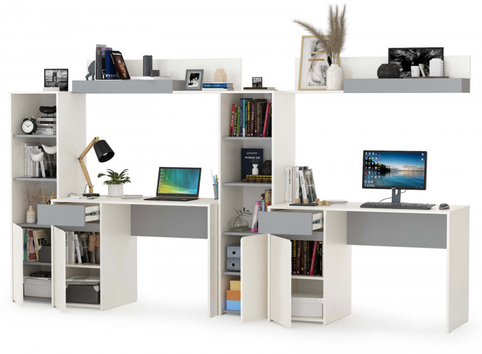 Торонто Компоновка № 08, белый шагрень/стальной серый