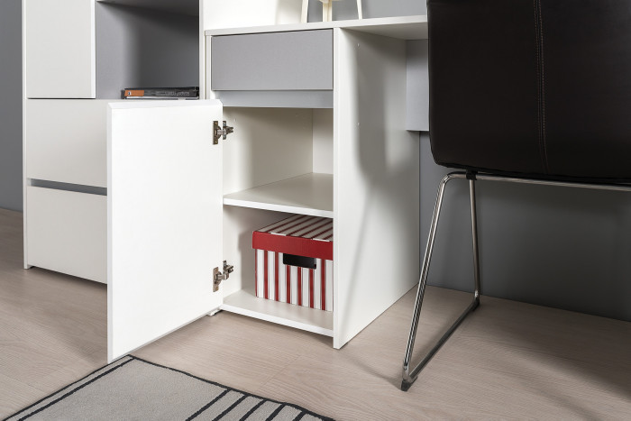 Торонто Компоновка № 08, белый шагрень/стальной серый