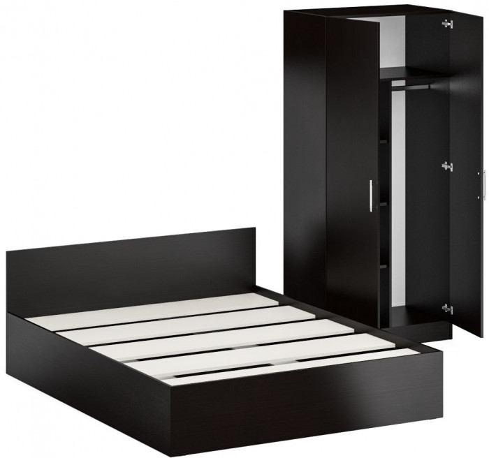 Кровать 1600 + Шкаф 2-х створчатый Стандарт, венге