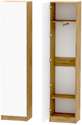 Иннэс-10 Пенал, Дуб Крафт Золотой\Белый глянец