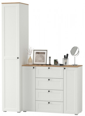 Остин Прихожая 09, белый шагрень/дуб крафт золотой