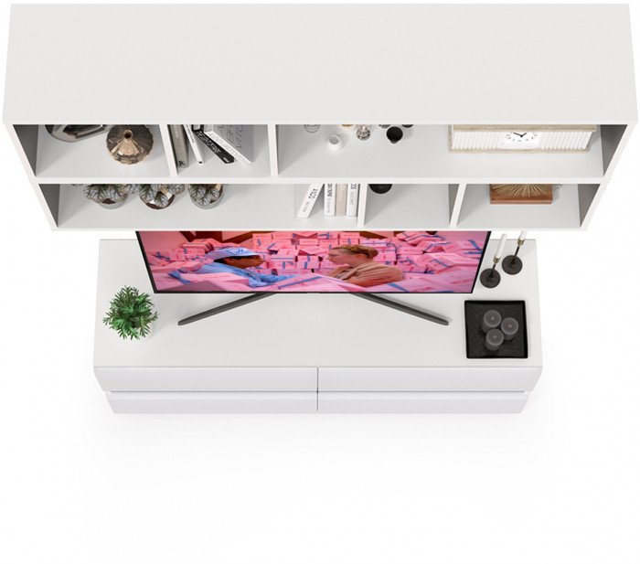 Сидней Комплектация № 003, корпус белый/чёрный/фасады МДФ белый глянец