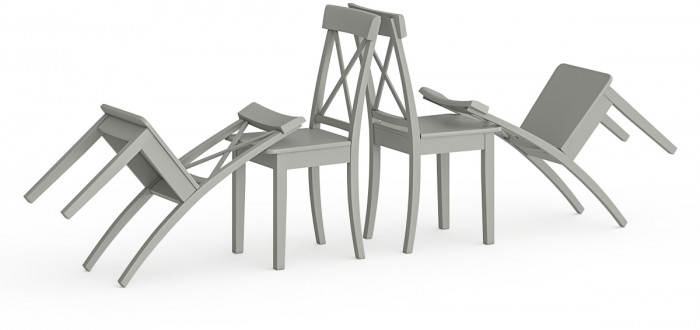 Четыре стула Мебель--24 Гольф-14 разборных, серый