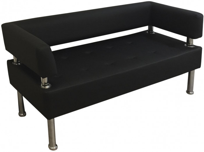 Диван Бизнес 160, экокожа, черный