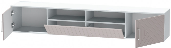 Тумба-3 под ТВ подвесная "Иннэс-7", Белый/Грэй софт